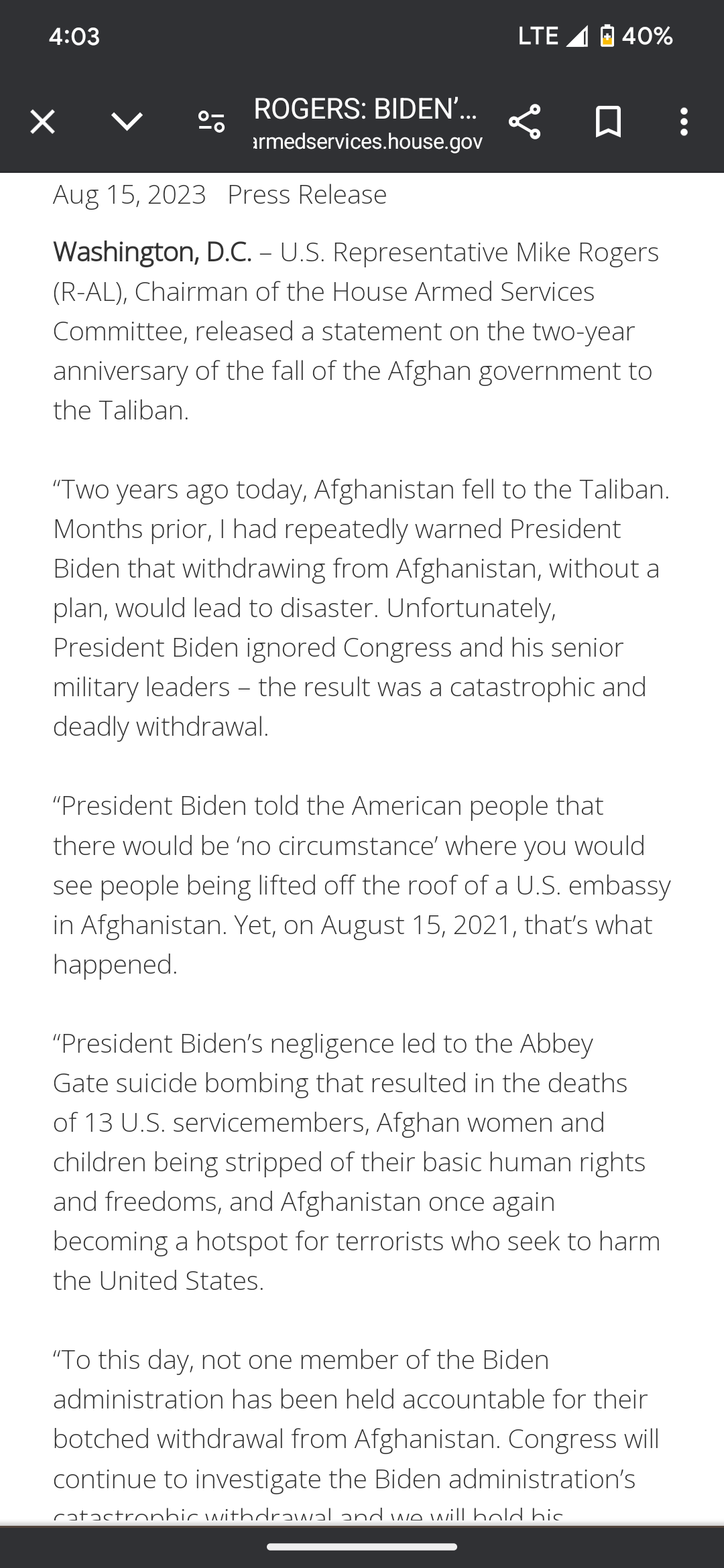 Biden Botched Afghan Withdrawal